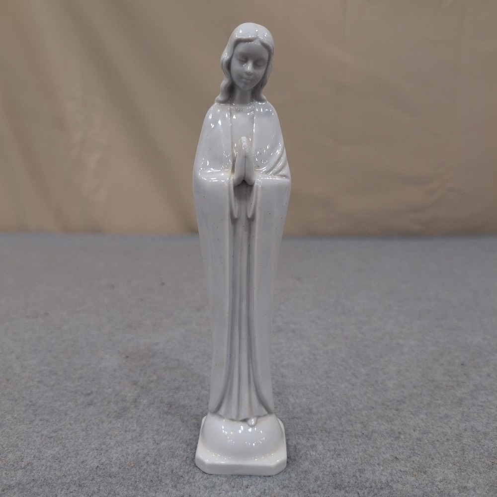 Homco 1425 Virgin Mary Praying Porcelain Figurine White Glossy Made in Taiwan - Picture 1 of 4